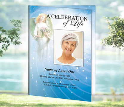 Angelic A4 Funeral Order of Service Template