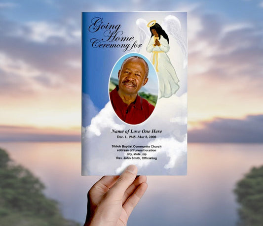 Angel Funeral Program Template - The Funeral Program Site