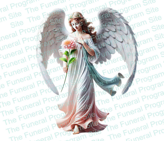 Angel Looking Flower Funeral Clip Art - The Funeral Program Site