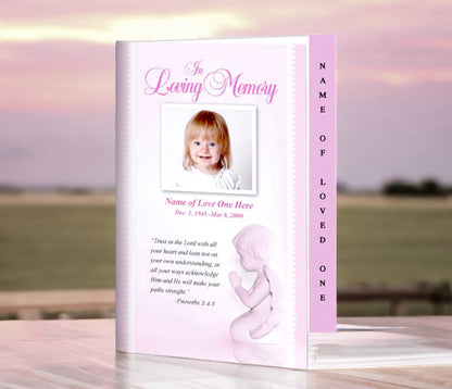 Angela 4-Sided Graduated Funeral Program Template