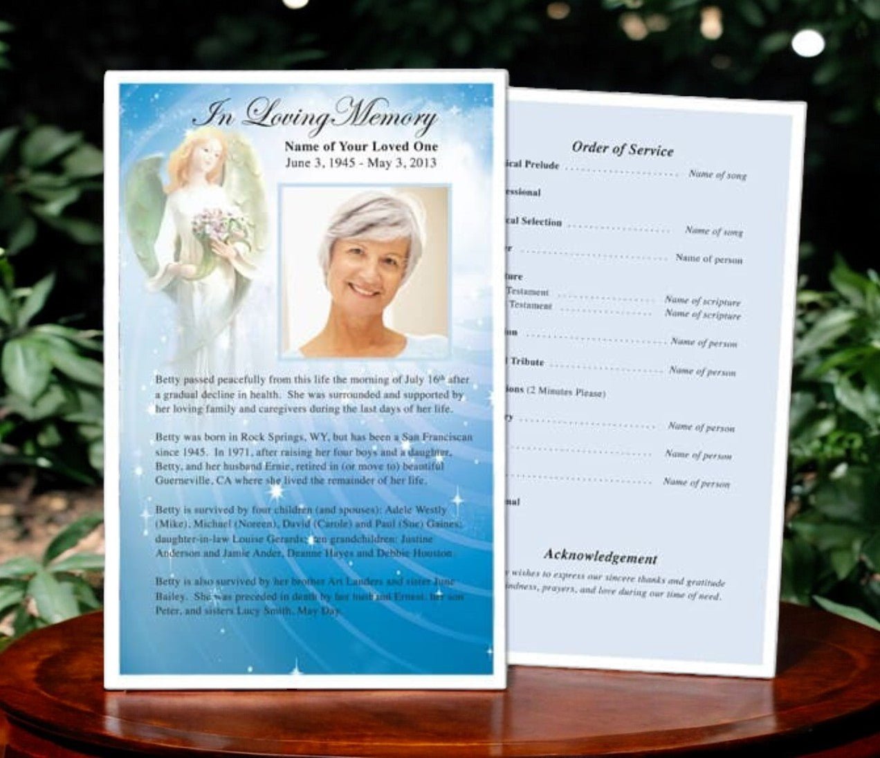 Angelic Funeral Flyer Template - The Funeral Program Site