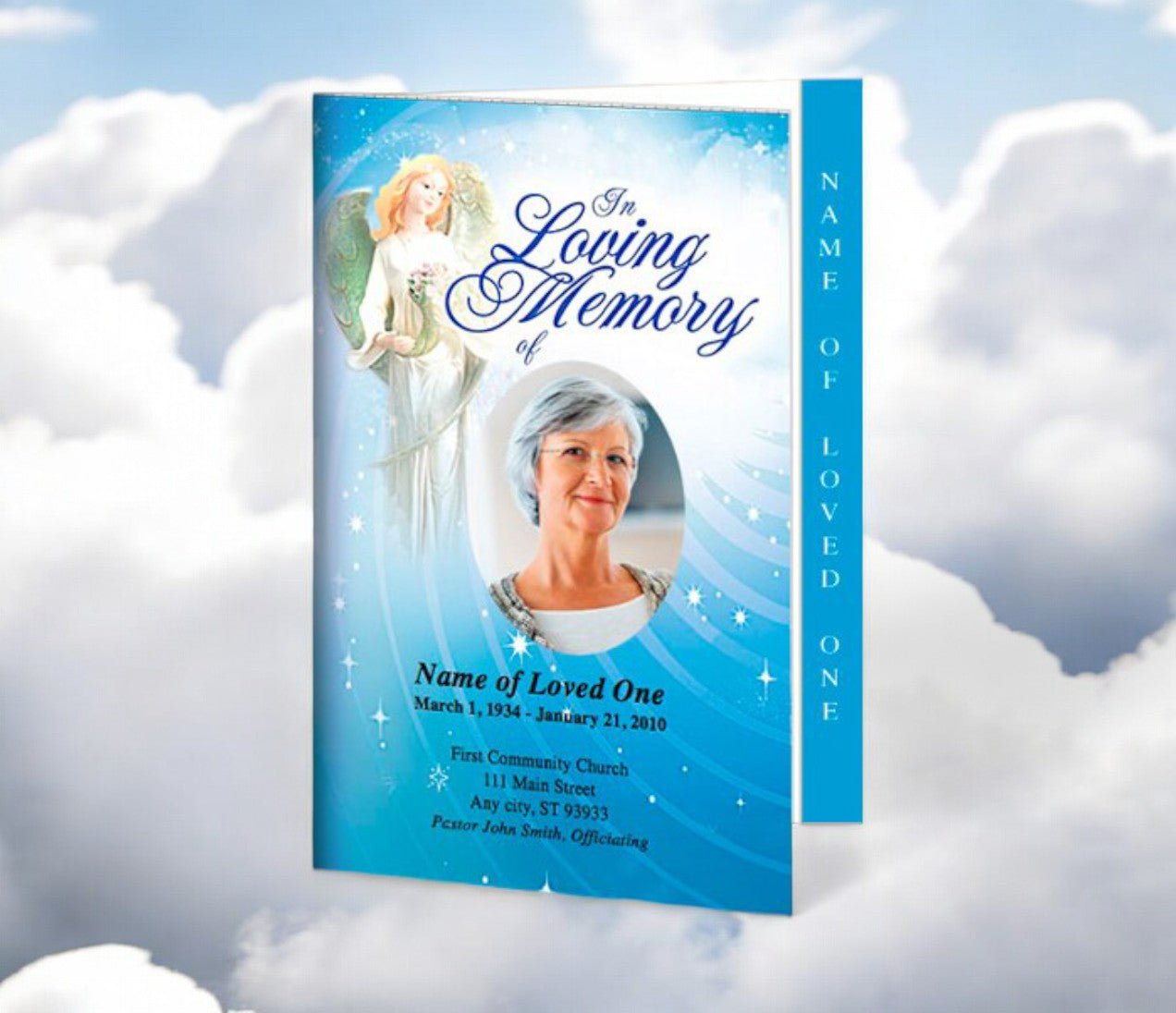 Angelica 4 - Sided Graduated Funeral Program Template - The Funeral Program Site