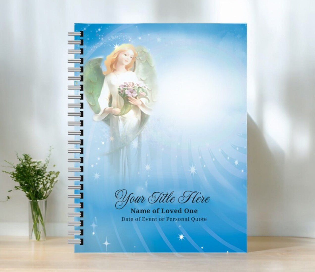 Angelica Spiral Wire Bind Memorial Funeral Guest Book - The Funeral Program Site