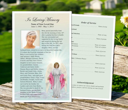 Angelina Funeral Flyer Template - The Funeral Program Site