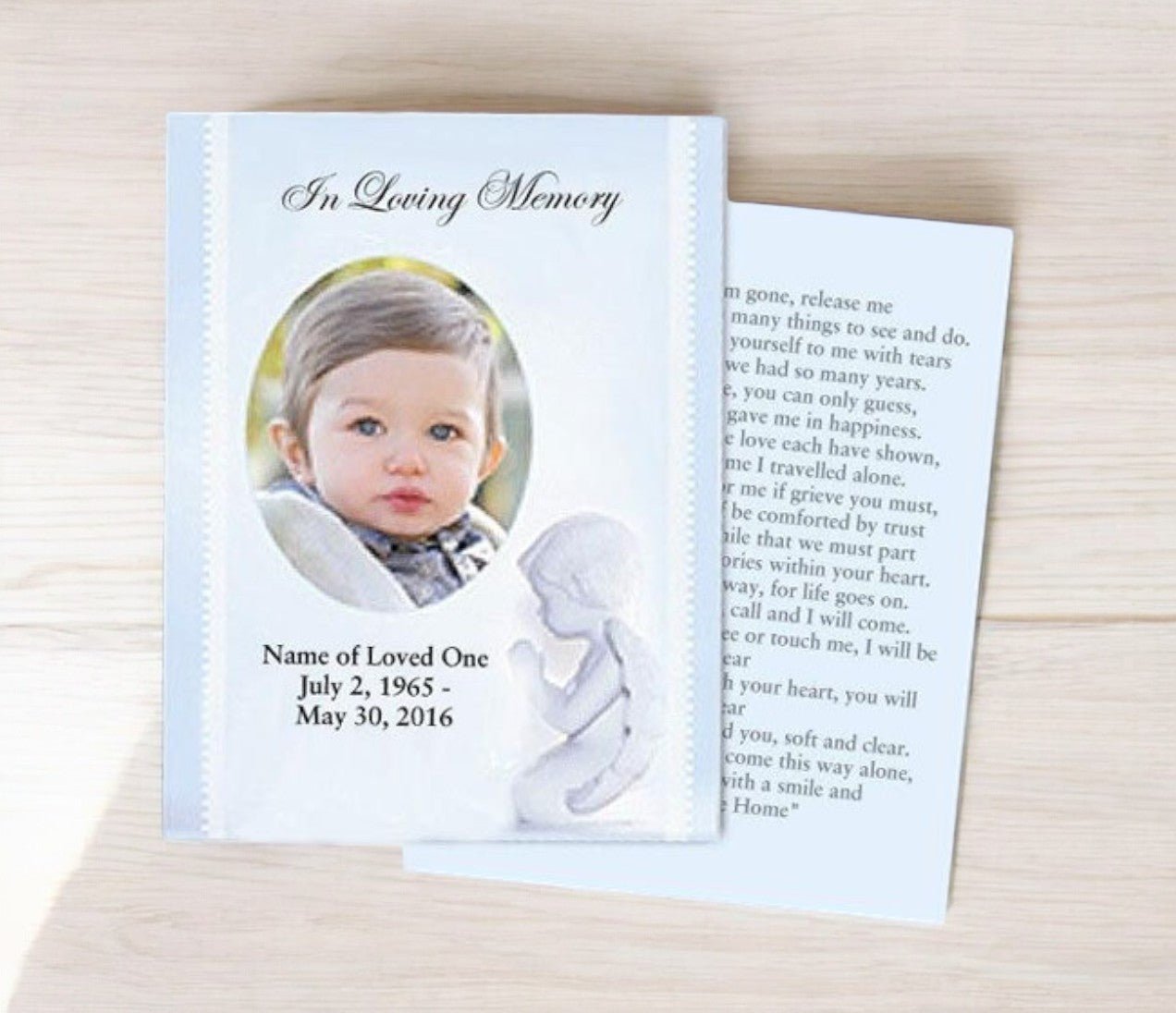 Angelo Small Memorial Card Template - The Funeral Program Site