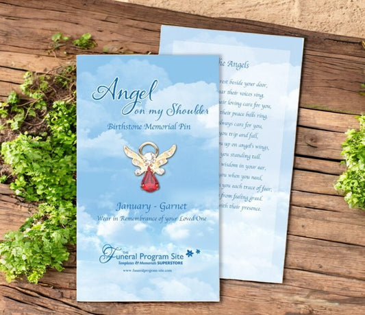 Birthstone Angel Pin