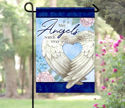 Angels Watch Over You Memorial Garden Flag - The Funeral Program Site