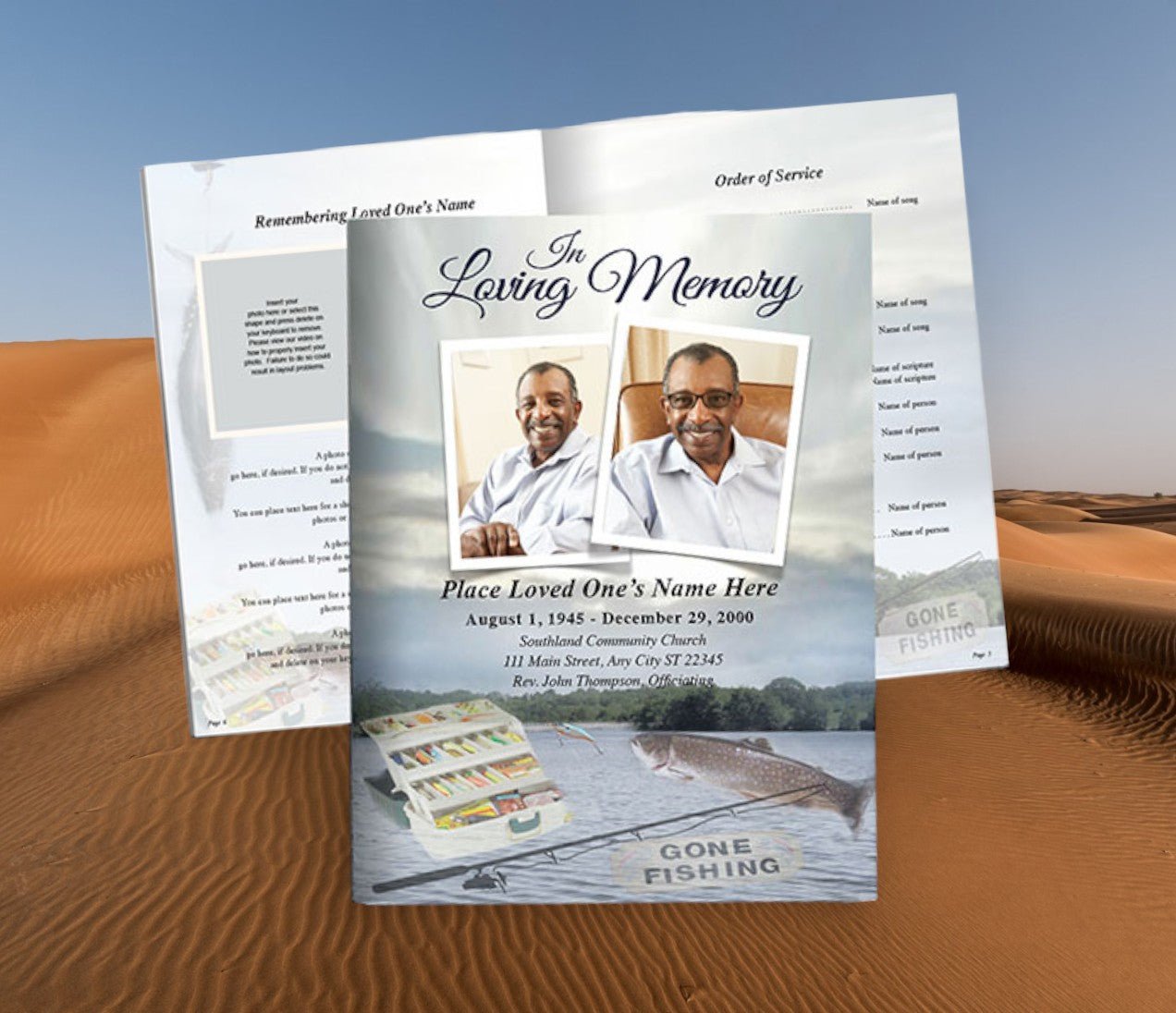 Angler Funeral Booklet Template - The Funeral Program Site