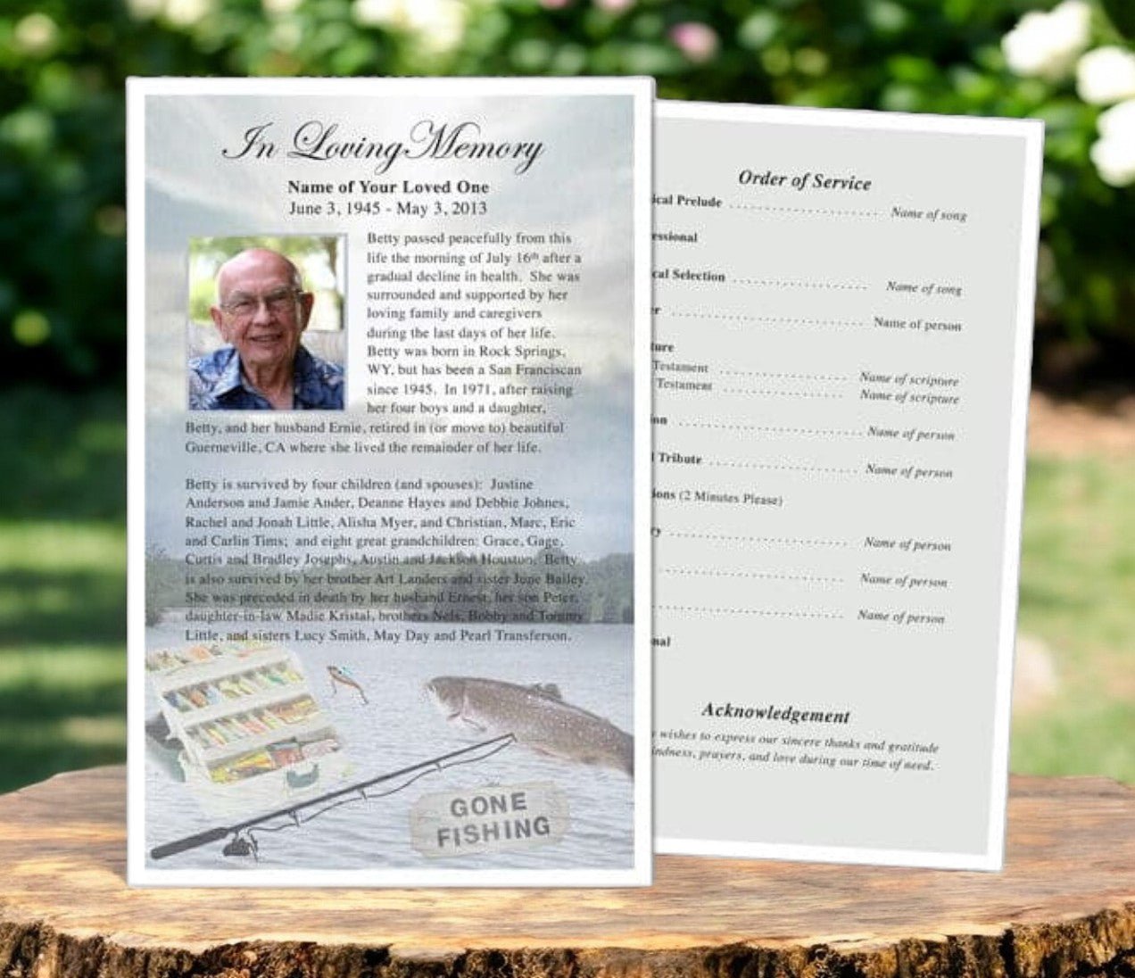 Angler Funeral Flyer Template - The Funeral Program Site