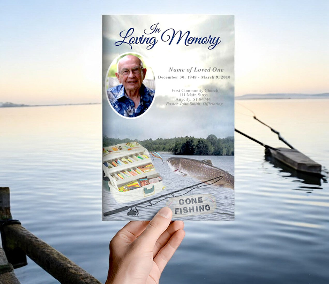 Angler Funeral Program Template