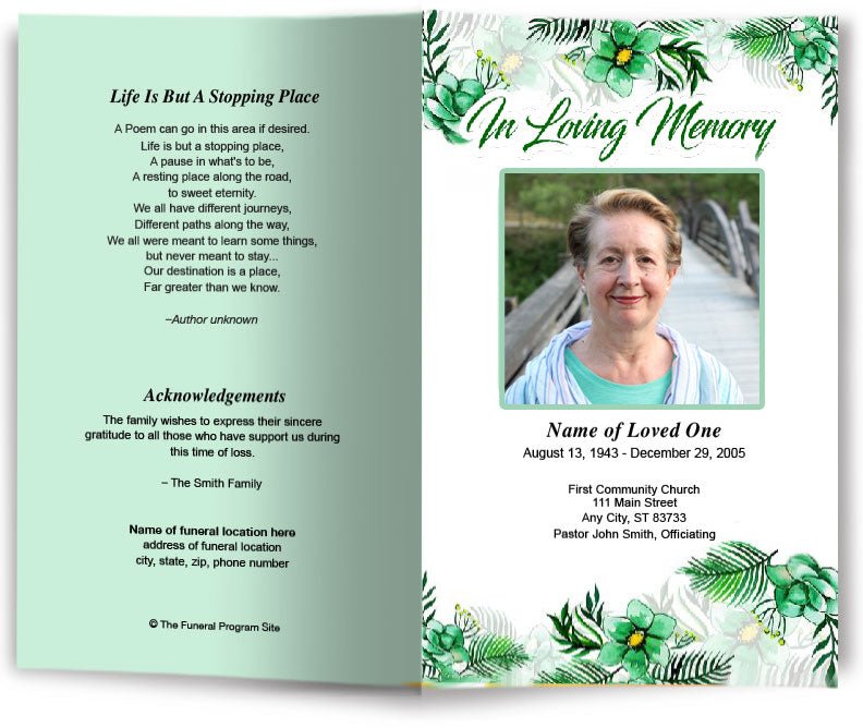 Annabella Funeral Program Template - The Funeral Program Site