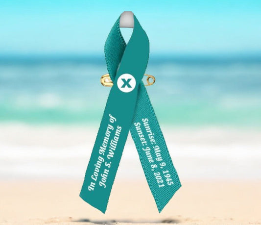 Anxiety Disorder Awareness Ribbon (Teal) - Pack of 10 - The Funeral Program Site