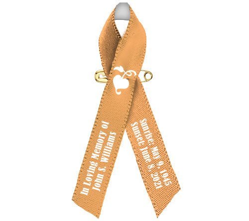 Appendix Awareness Ribbon (Amber) - Pack of 10 - The Funeral Program Site