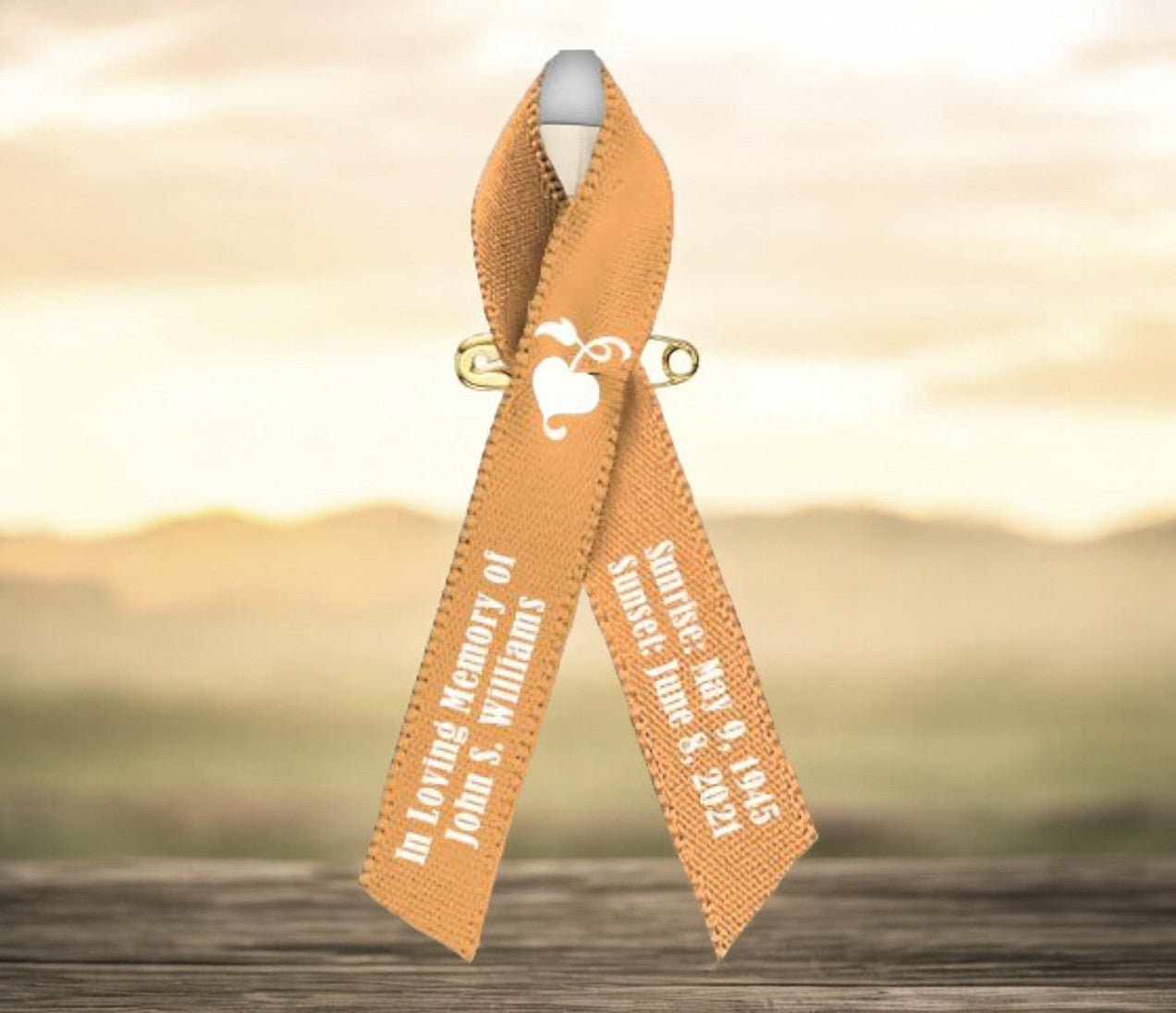 Appendix Awareness Ribbon (Amber) - Pack of 10 - The Funeral Program Site