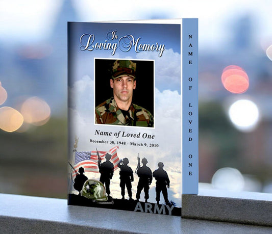 Army 4 - Sided Graduated Funeral Program Template - The Funeral Program Site