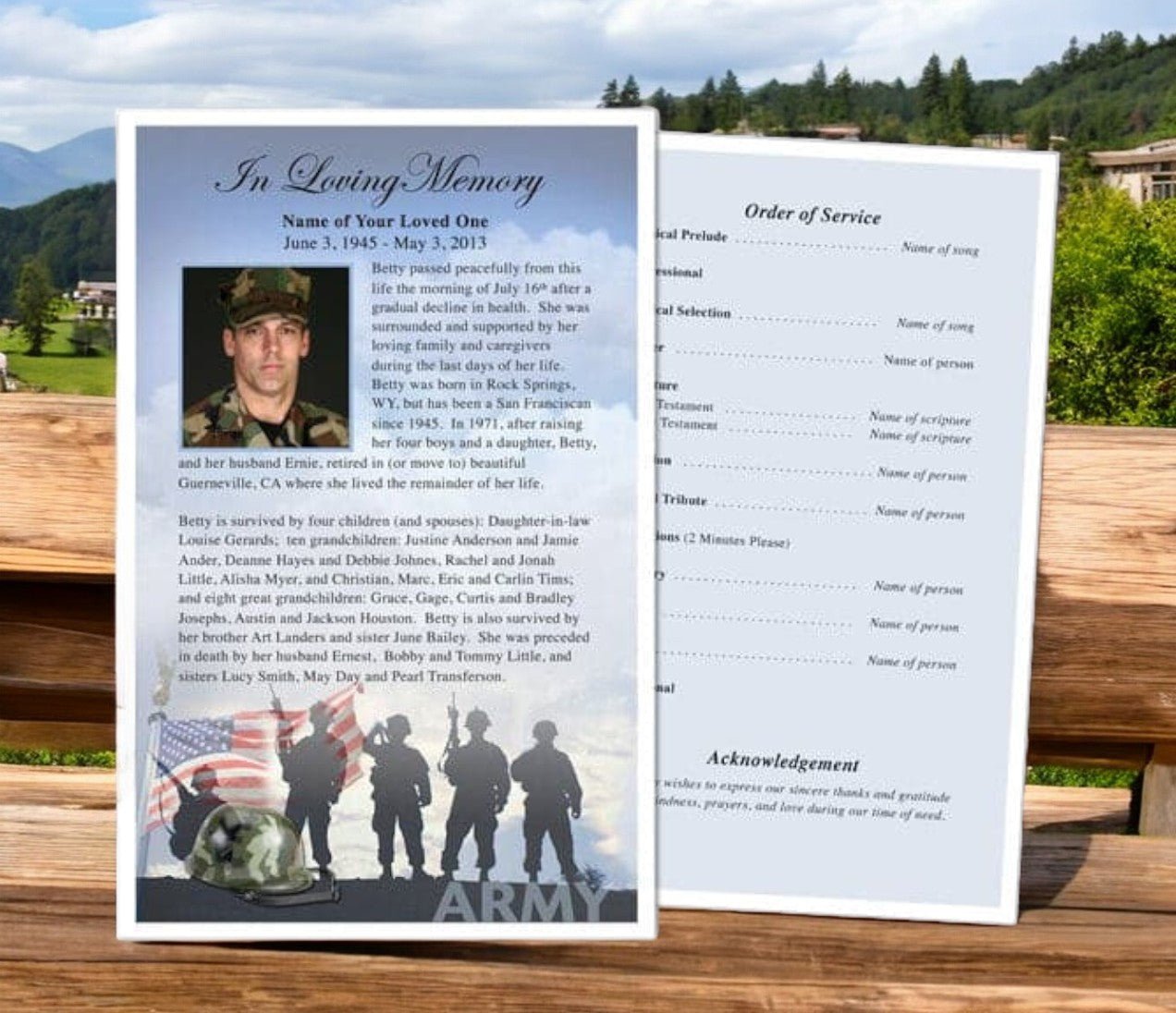 Army Funeral Flyer Template - The Funeral Program Site