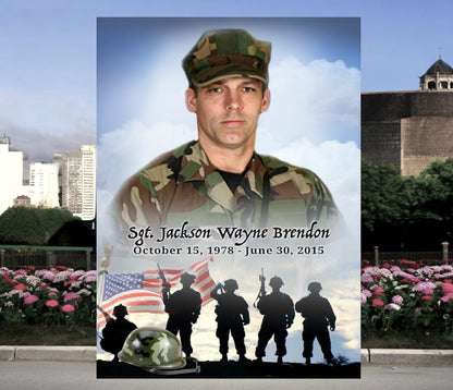 Army Funeral Poster Memorial Portrait