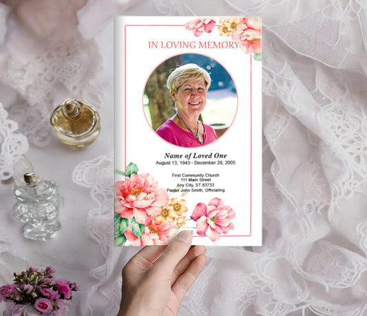 Aroma Watercolor Funeral Program Template