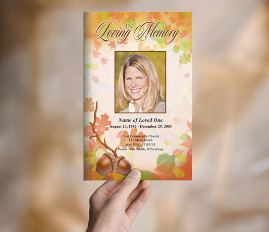 Autumn Funeral Program Template - The Funeral Program Site