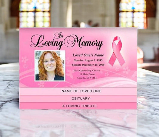 Awareness 8 - Sided Graduated Bottom Fold Template - The Funeral Program Site