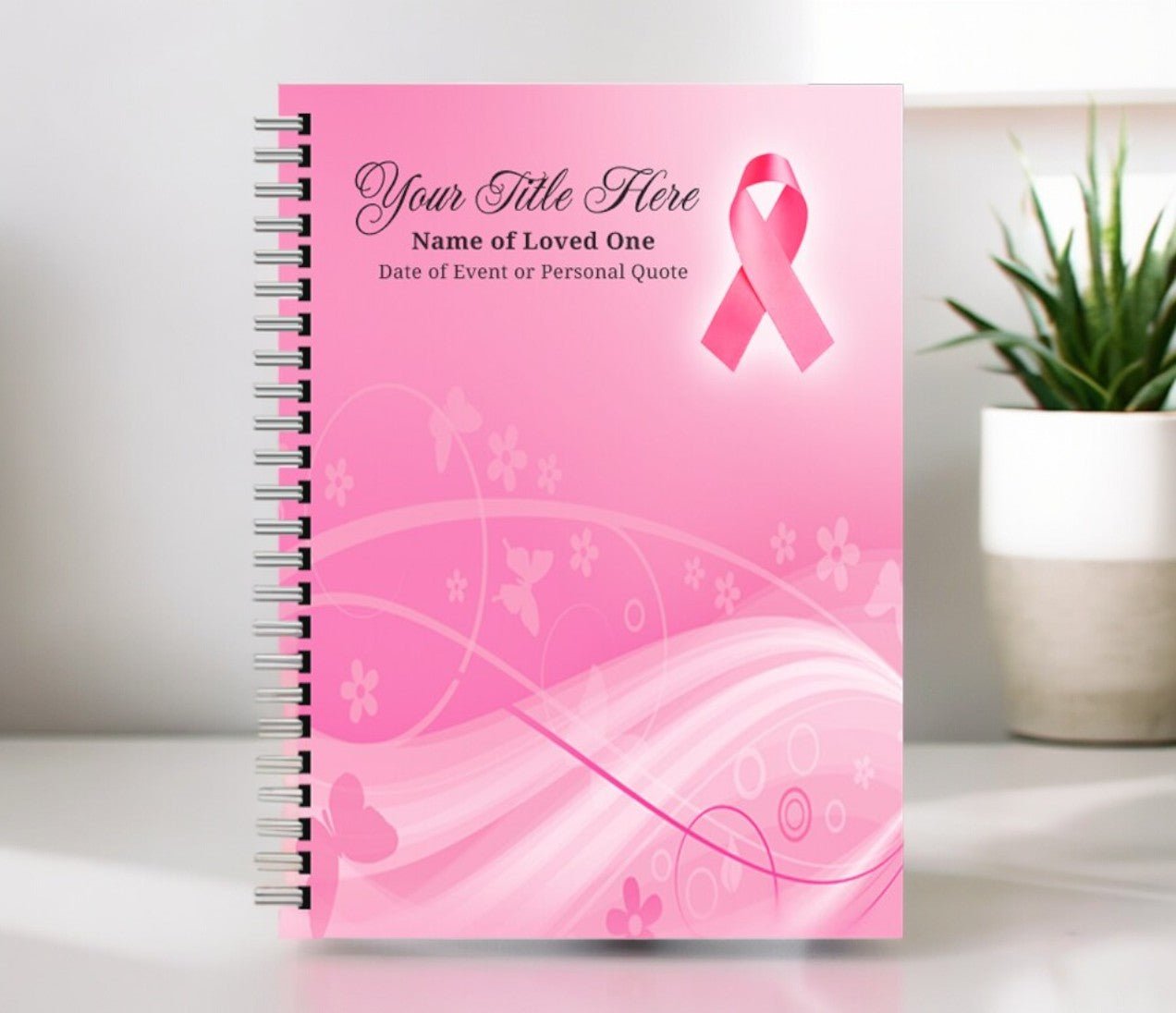 Awareness Spiral Wire Bind Funeral Guest Book - The Funeral Program Site