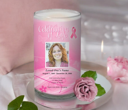 Awareness Personalized Glass Memorial Candle