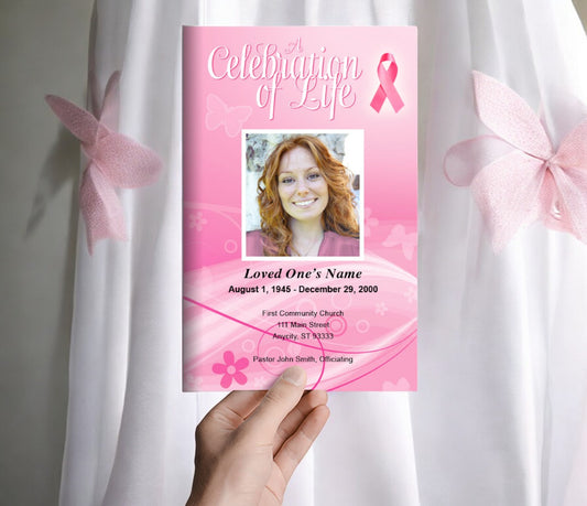 Breast Cancer Awareness Funeral Program Template