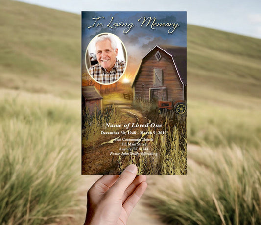 Barn Funeral Program Template - The Funeral Program Site