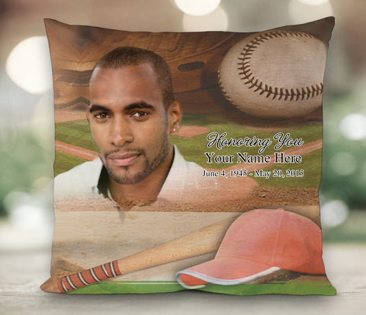 Baseball In Loving Memory Memorial Pillow