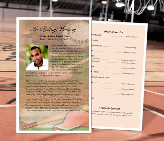 Baseball Funeral Flyer Template - The Funeral Program Site