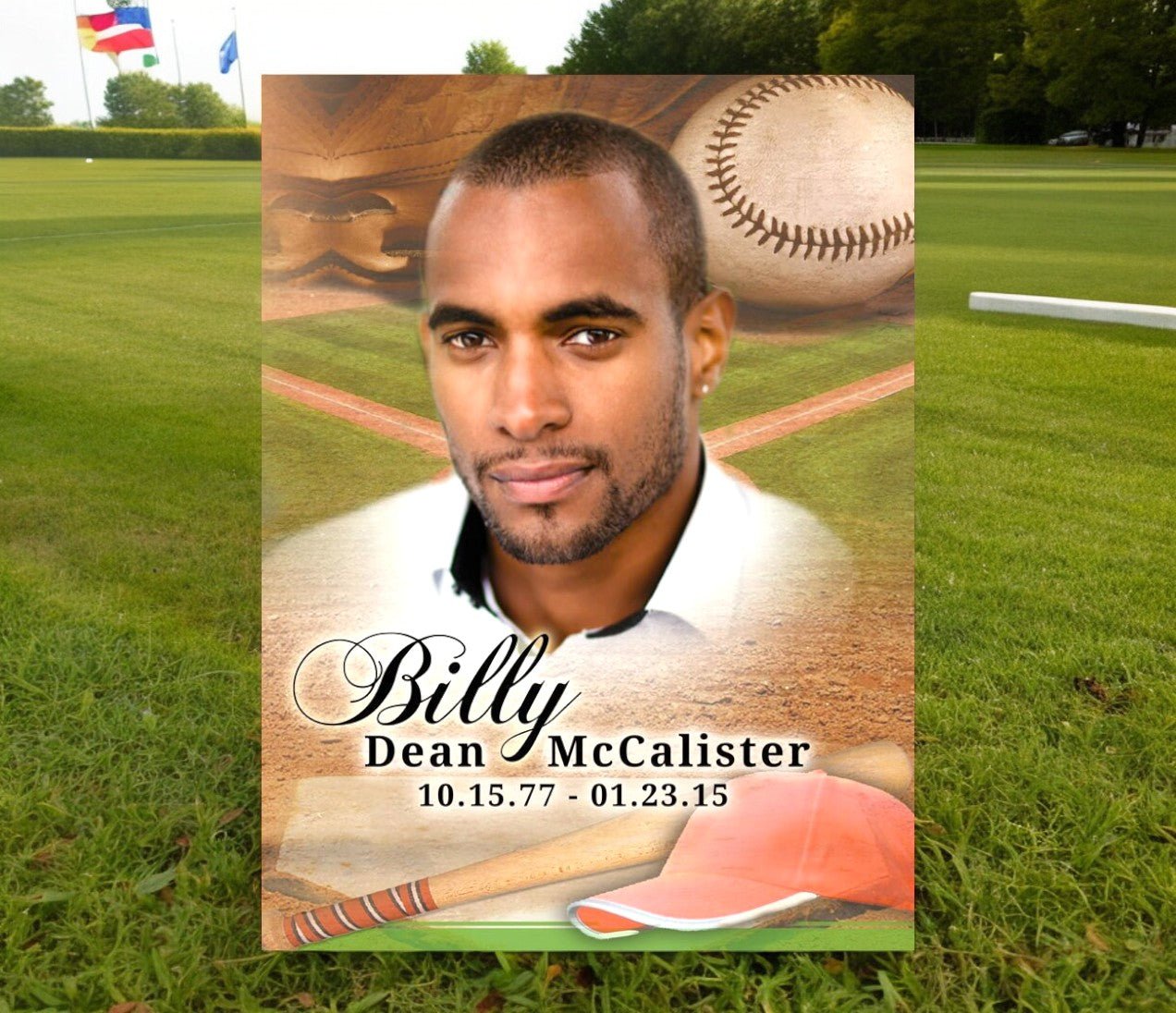 Baseball Funeral Poster Memorial Portrait - The Funeral Program Site