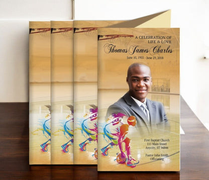 Basketball Funeral Brochure Design & Print (Pack of 50) - The Funeral Program Site