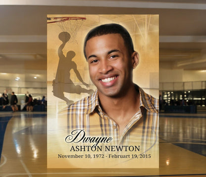 Basketball Funeral Poster Memorial Portrait