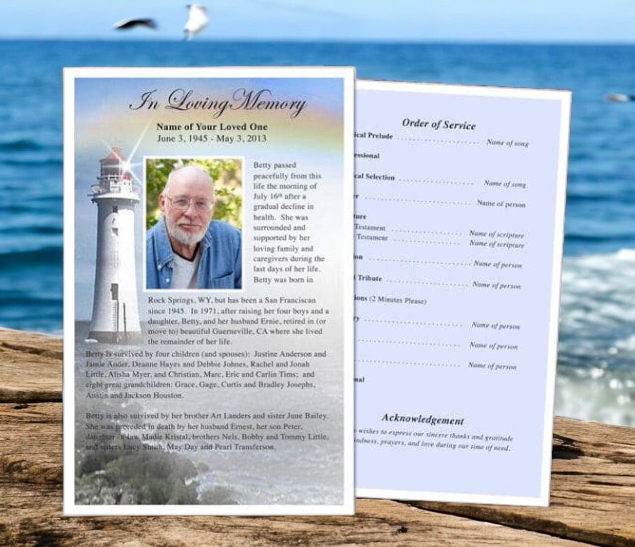 Beacon Funeral Flyer Template - The Funeral Program Site