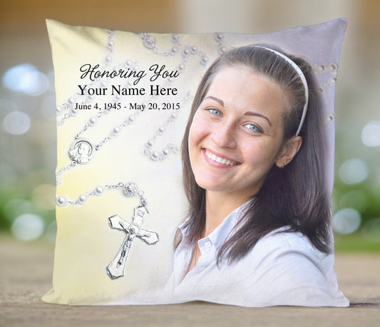 Beads In Loving Memory Memorial Pillow