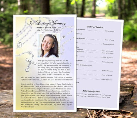 Beads Funeral Flyer Template - The Funeral Program Site