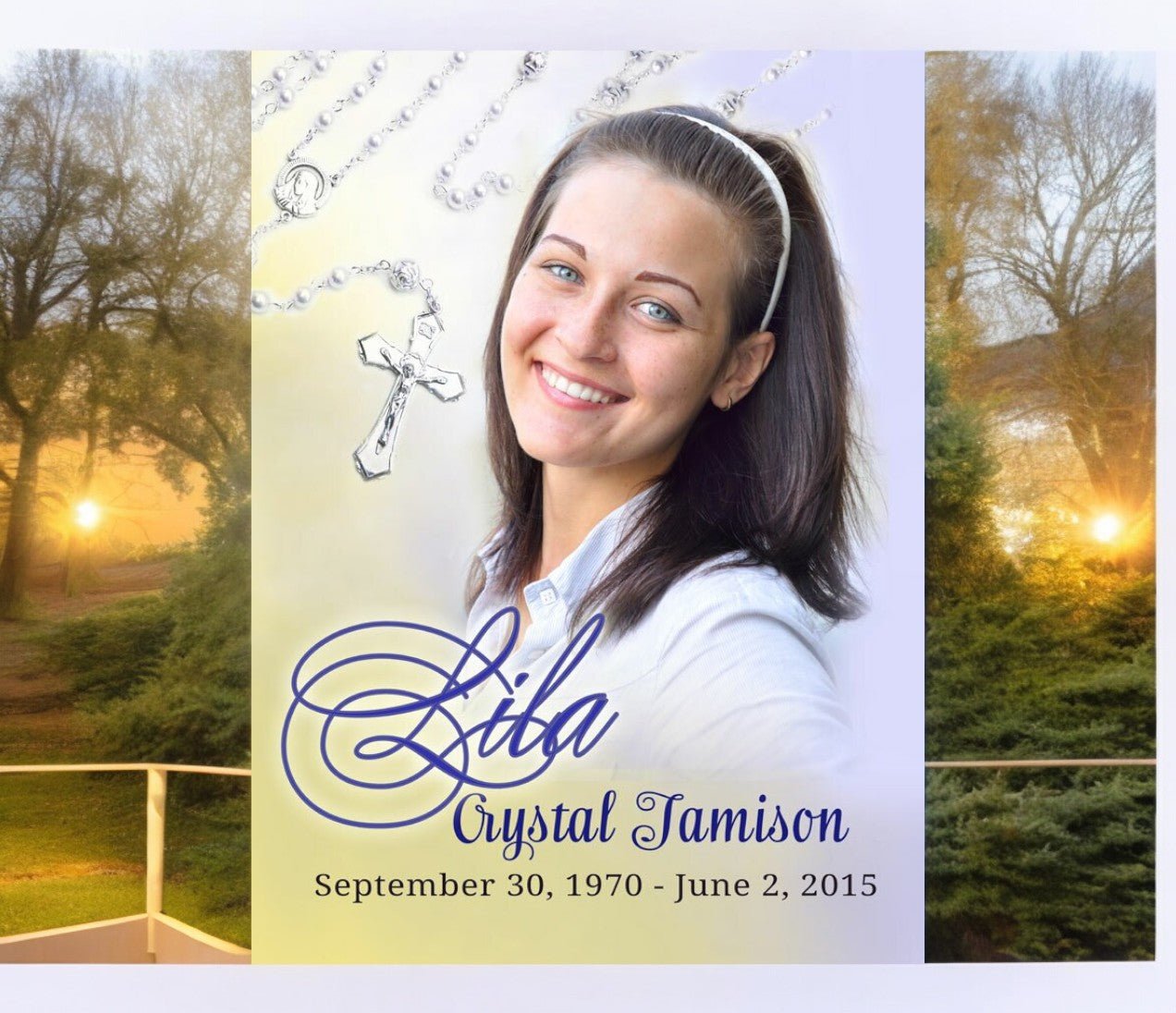 Beads Funeral Poster Memorial Portrait - The Funeral Program Site