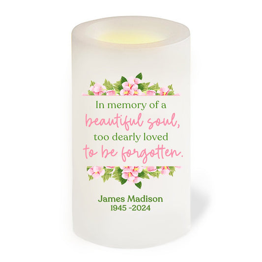 Beautiful Soul Personalized Flameless LED Memorial Candle - The Funeral Program Site