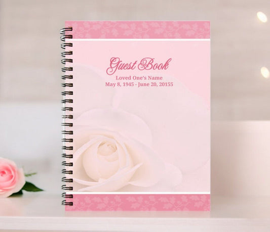 Bella Spiral Wire Bind Memorial Guest Registry Book - The Funeral Program Site