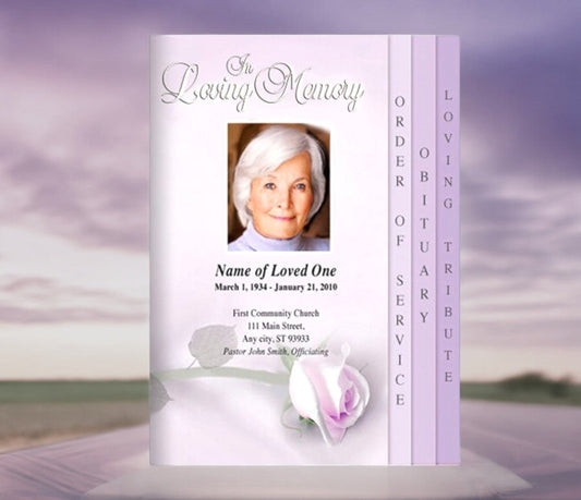 Beloved 8 - Sided Graduated Funeral Program Template - The Funeral Program Site