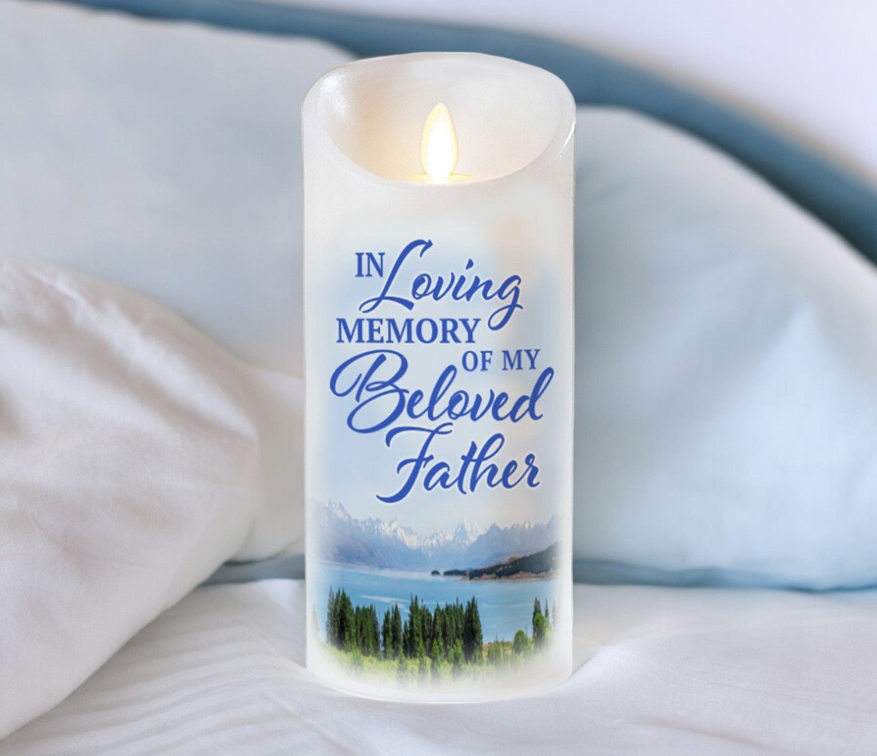 Beloved Father Dancing Wick LED Memorial Candle - The Funeral Program Site