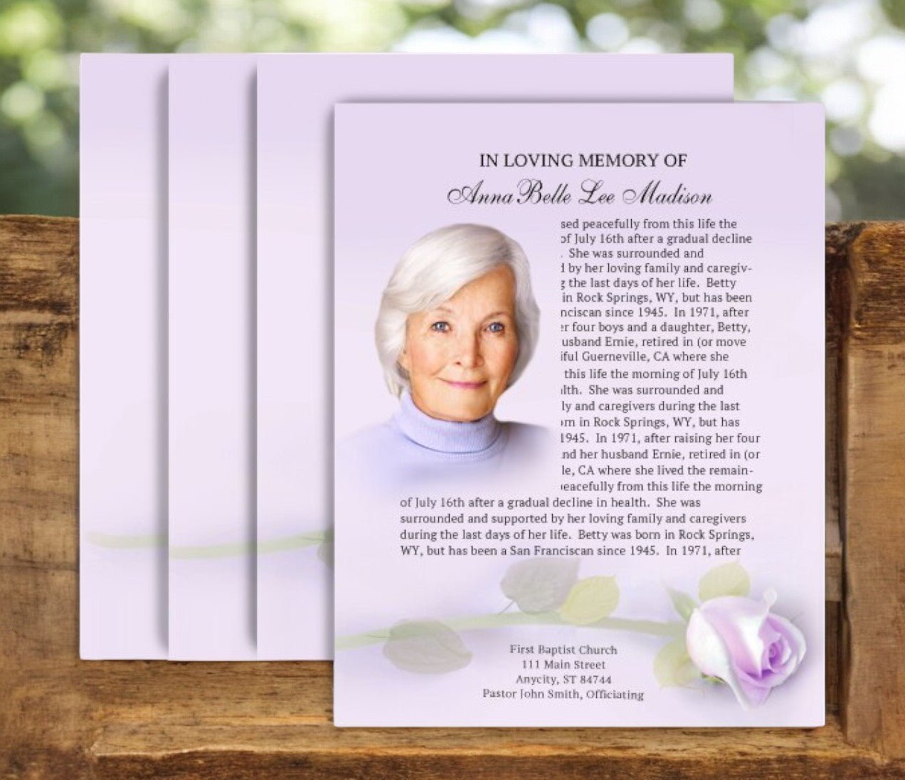 Beloved Funeral Flyer Design & Print (Pack of 50) - The Funeral Program Site