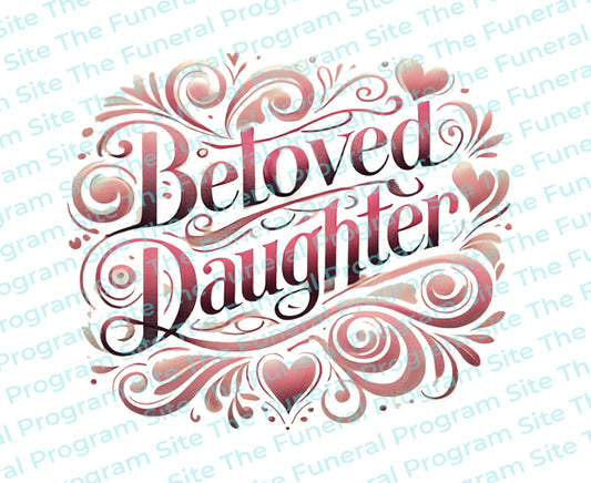 Beloved  Daughter Funeral Program Title