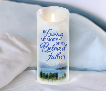 Beloved Father Dancing Wick LED Memorial Candle