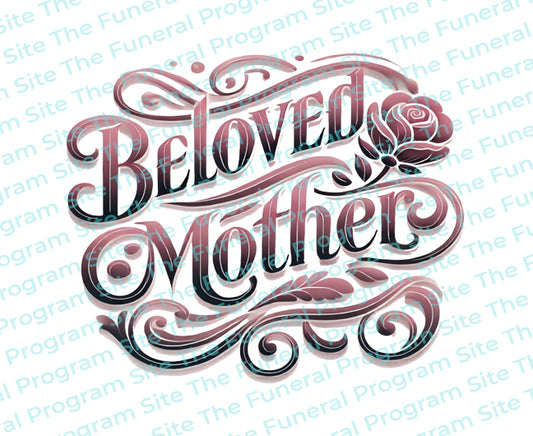 Beloved Mother Funeral Program Title