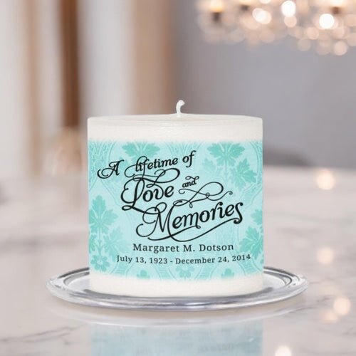 Beth Personalized Small Wax Memorial Candle - The Funeral Program Site