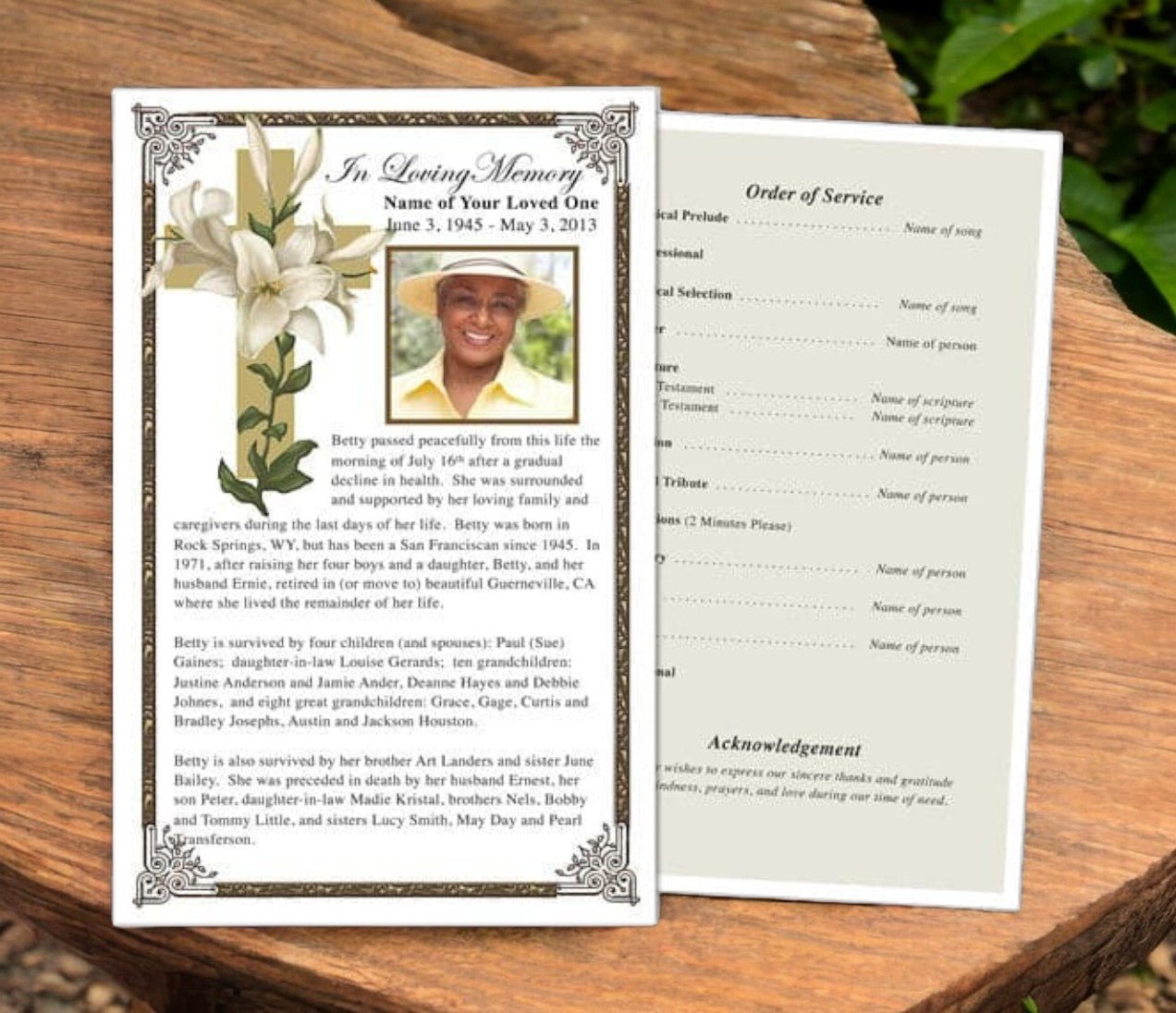 Bethany Funeral Flyer Template - The Funeral Program Site