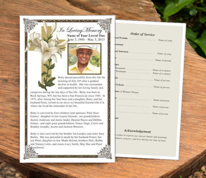 Bethany Funeral Flyer Template - The Funeral Program Site