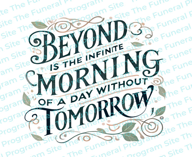 Beyond Infinite Morning Funeral Quote Word Art