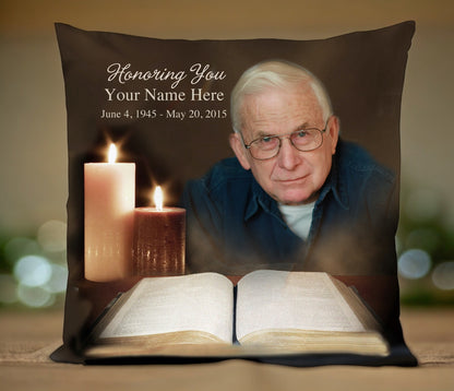 Bible In Loving Memory Memorial Pillow